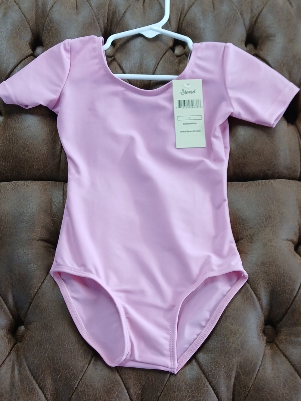 Levert Girls' Pink Short Sleeve Leotard
